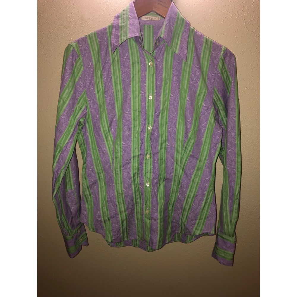 ETRO Womens Casual Button Down Long Sleeve Blouse